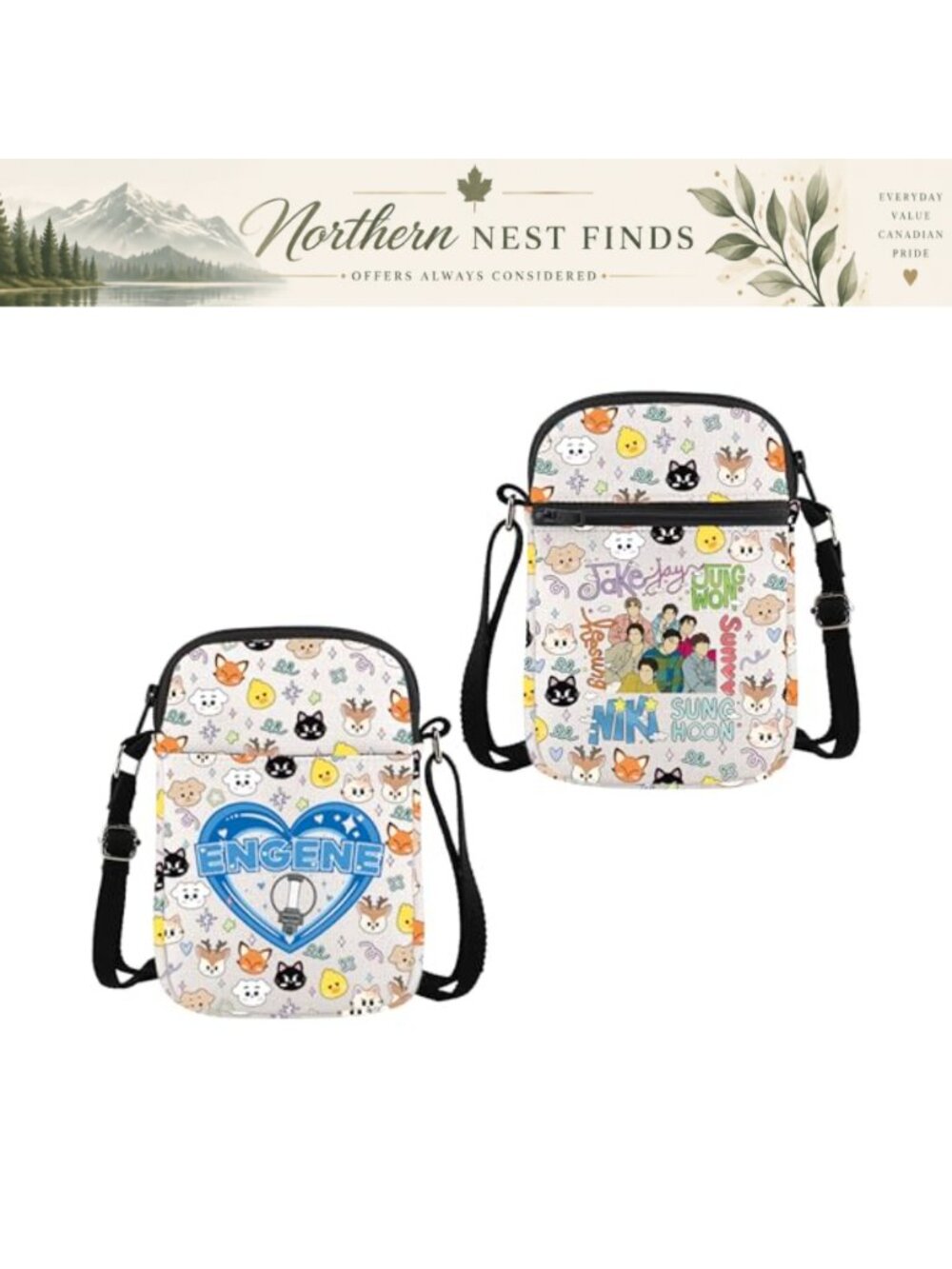 Canvas K-POP Fandom Crossbody Mini Bag Water-Resistant